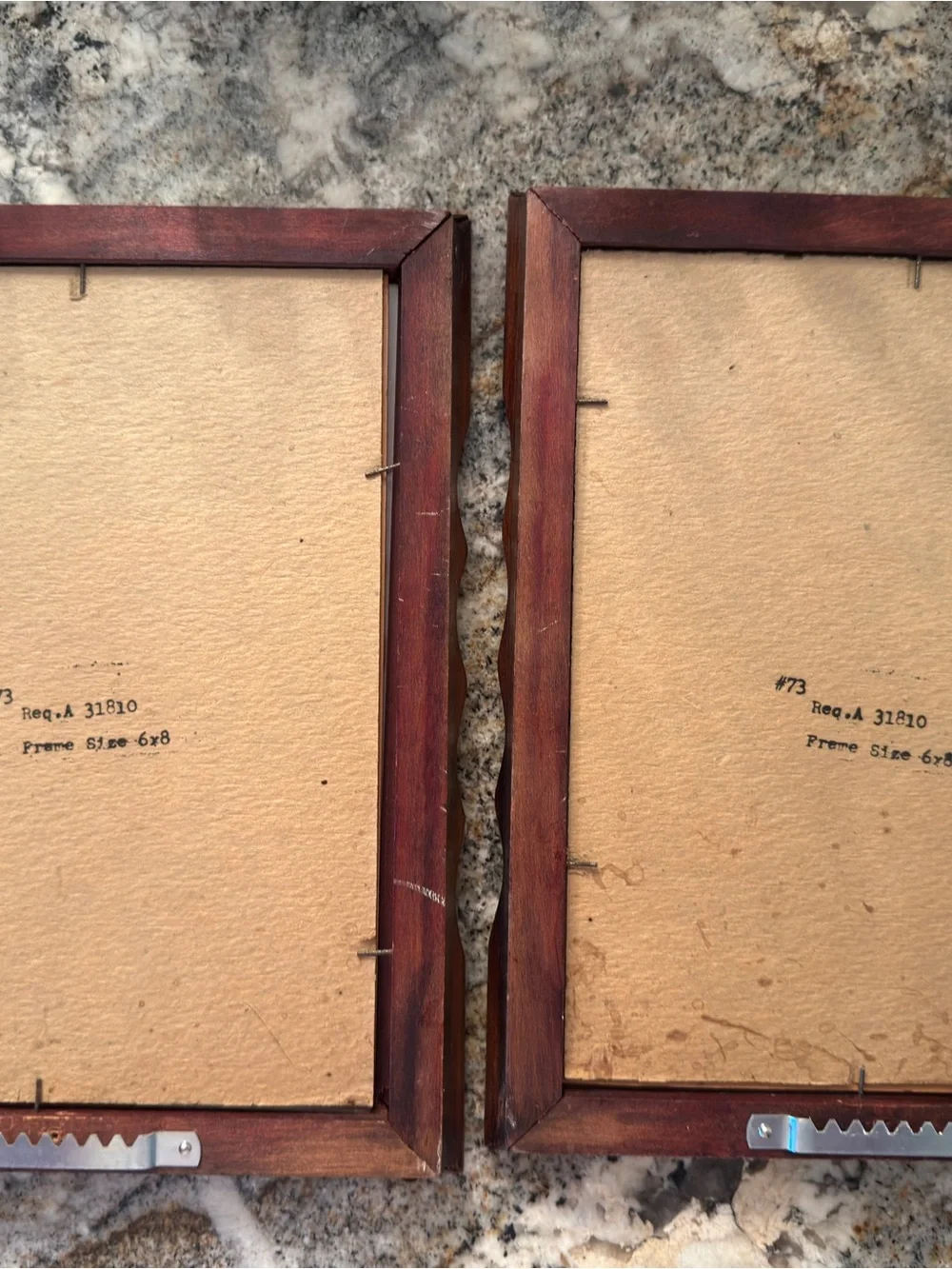 Vintage Post Civil War Art Magazine Pair of Brown Wooden Picture Frames